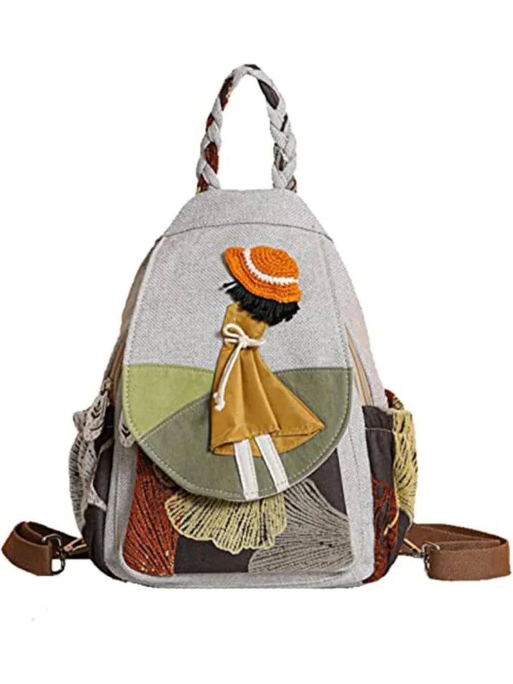 Boho Floral Mini Backpack Purse | Lightweight Convertible Sling Daypack for